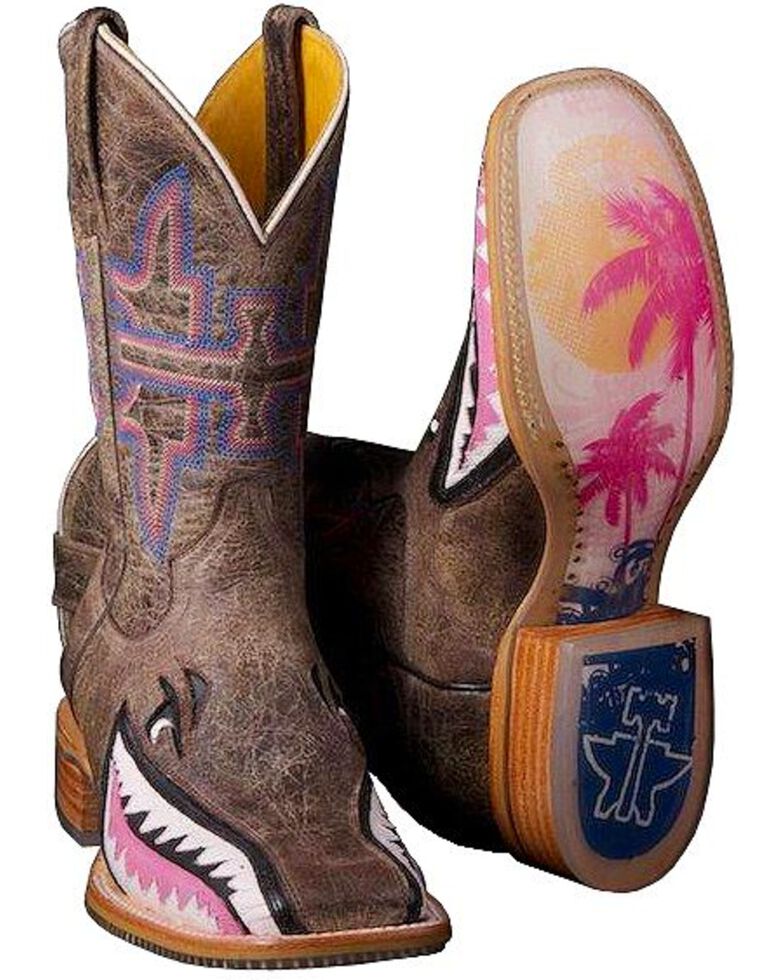Tin Haul Women's Gnarly Pink Shark Western Boots Boot Barn
