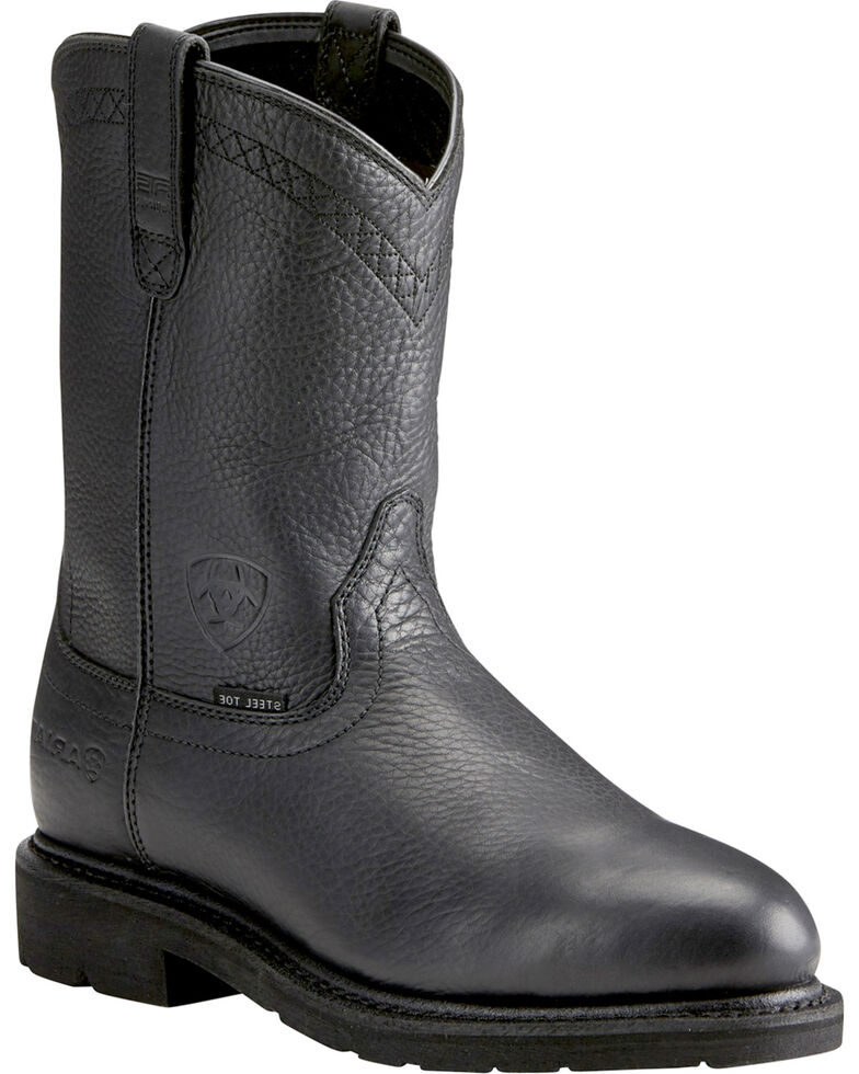 low cut black work boots