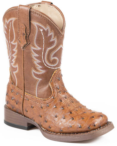cow print cowboy boots square toe
