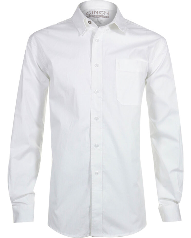 Cinch Men's White Modern Fit Long Sleeve Western Shirt | Boot Barn