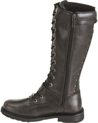 women's lace up moto boots
