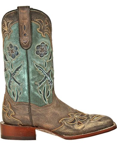 womens western boots blue