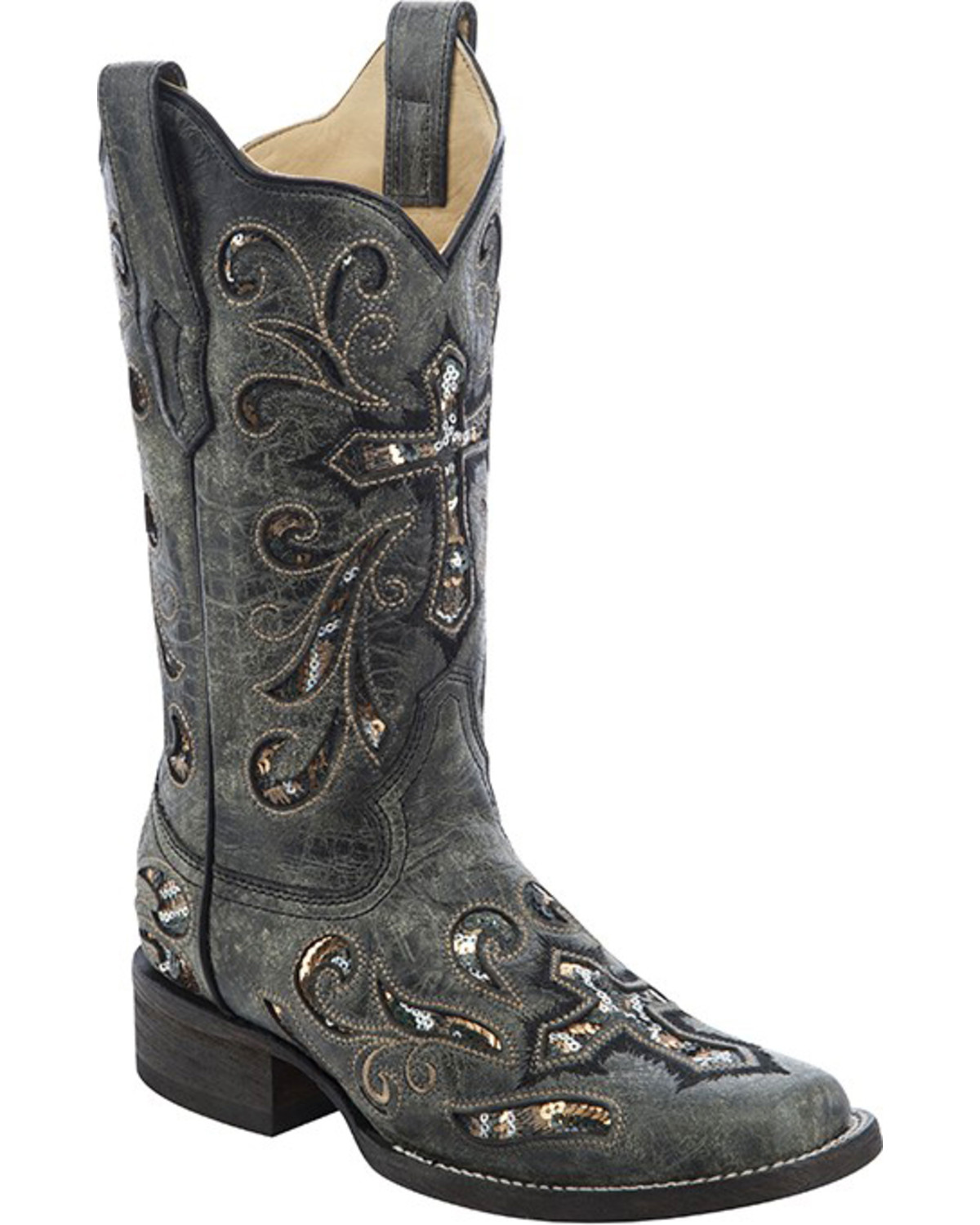sequin biker boots