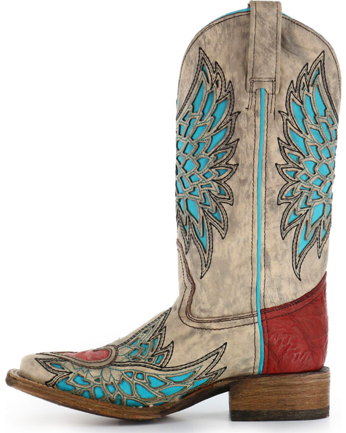 Corral Women's Wing & Heart Square Toe Boots | Boot Barn