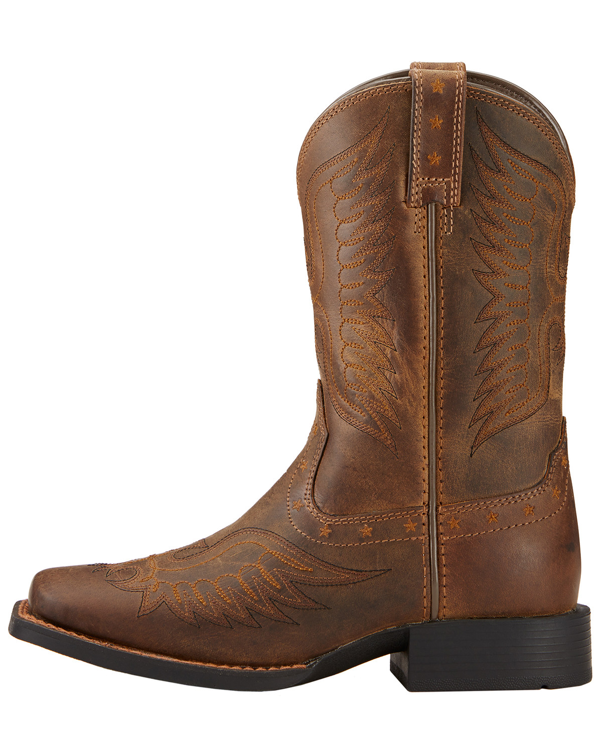 red square toe cowboy boots