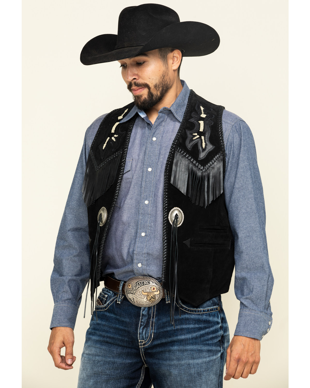 Scully Men's Leather Fringe Vest Boot Barn