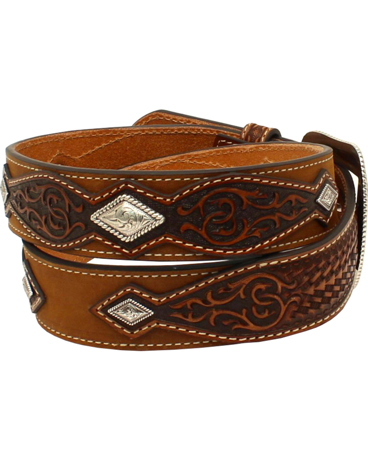 Nocona Men's Embossed Diamond Belt Boot Barn