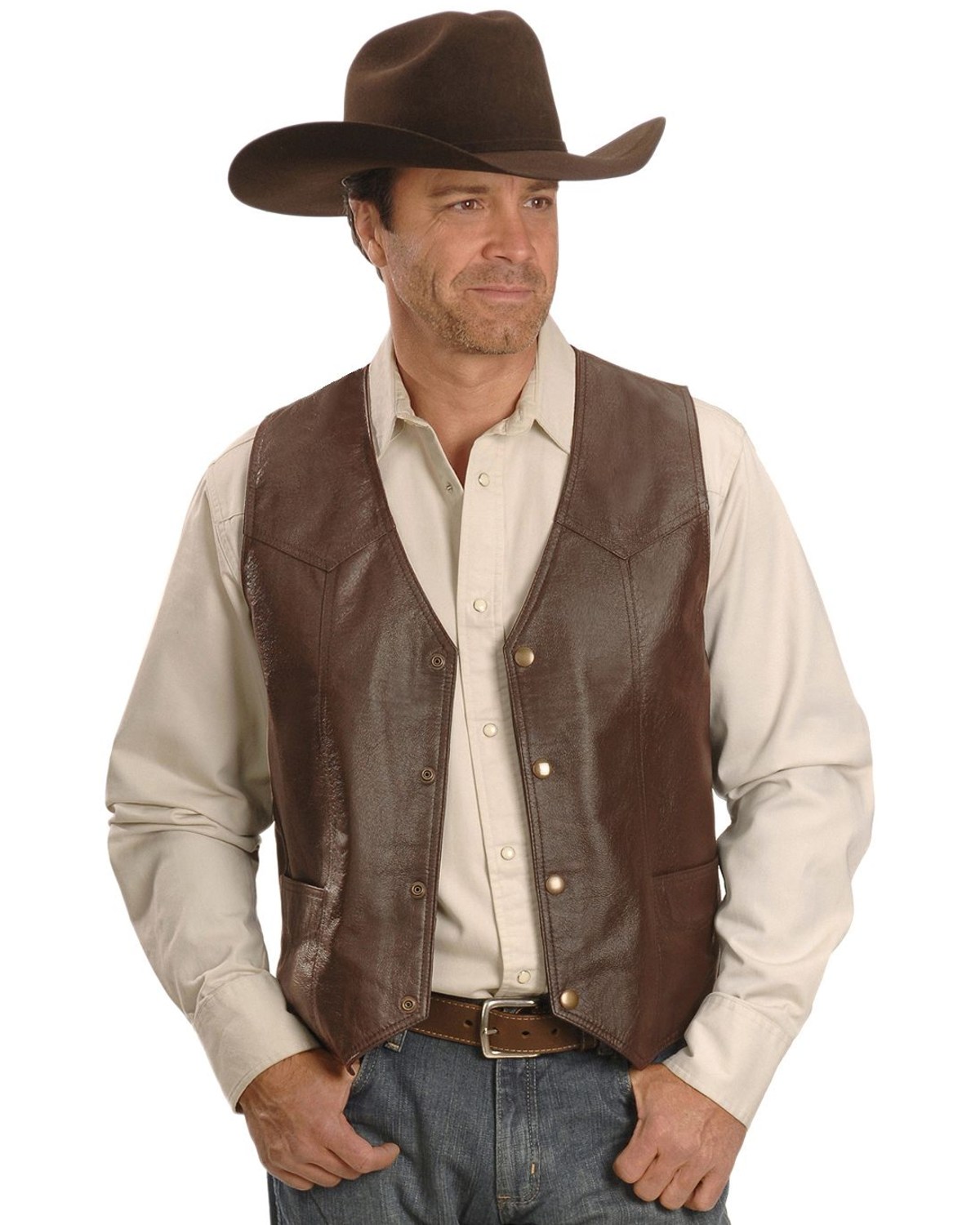 Vintage Leather Western Yoke Genuine Leather Vest | Boot Barn