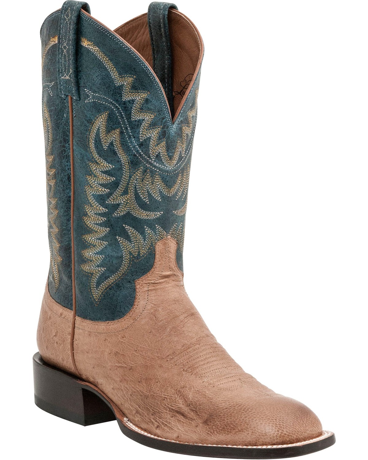 Lucchese Men's 13" Burt Square Toe Ostrich Western Boots | Boot Barn