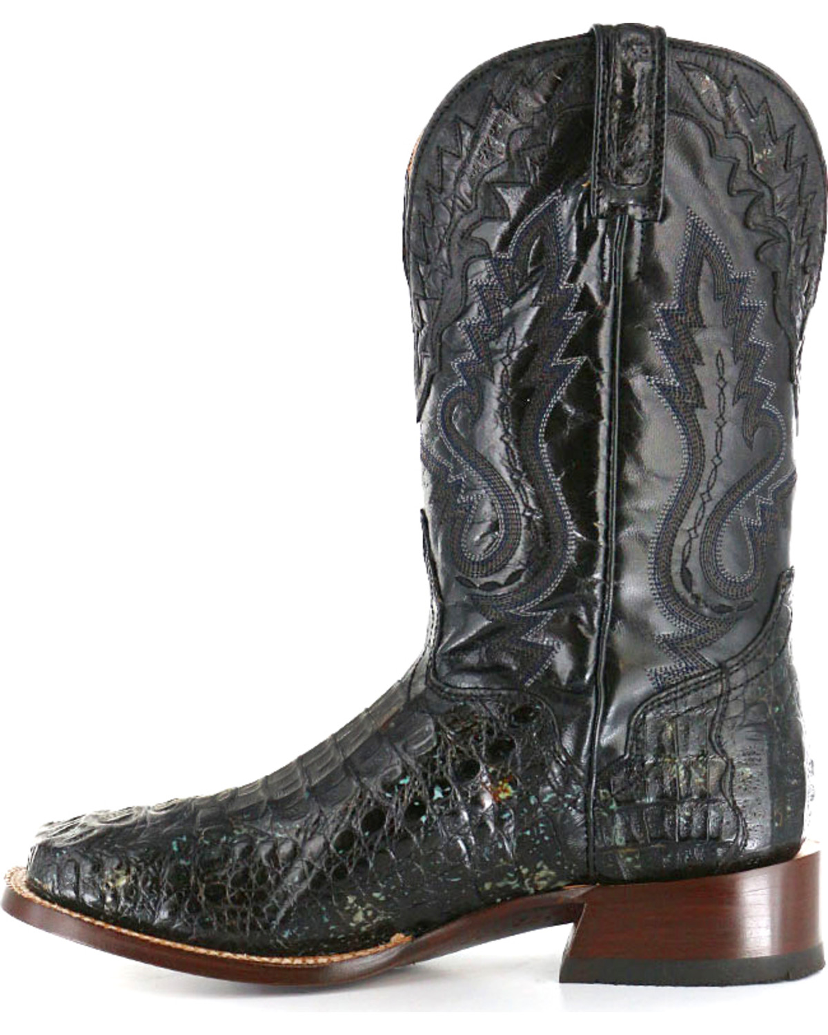 el dorado men's handmade western rattlesnake cowboy boots square toe