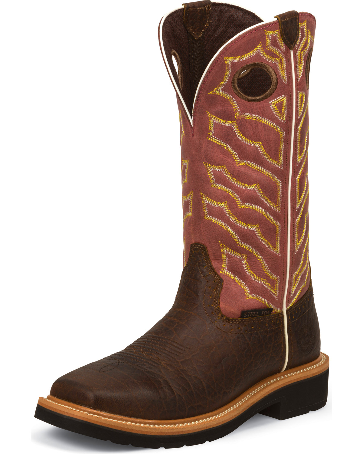 justin steel toe work boots