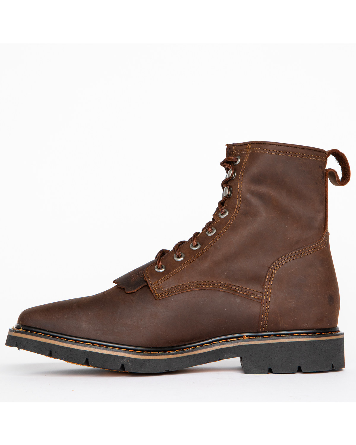 square toe lace up work boot