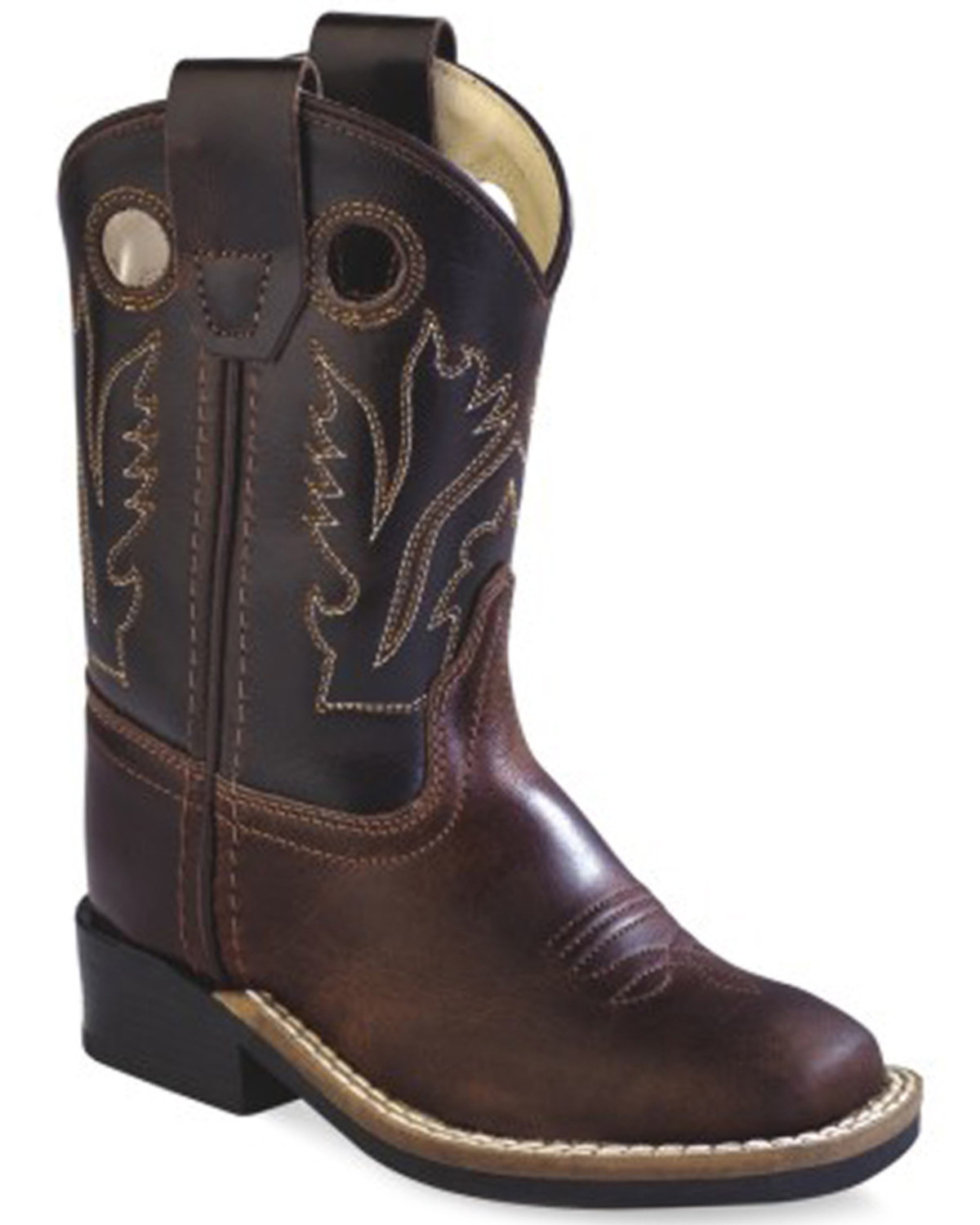 Old West Toddler Boys' Brown Western Cowboy Boots Square Toe Boot Barn