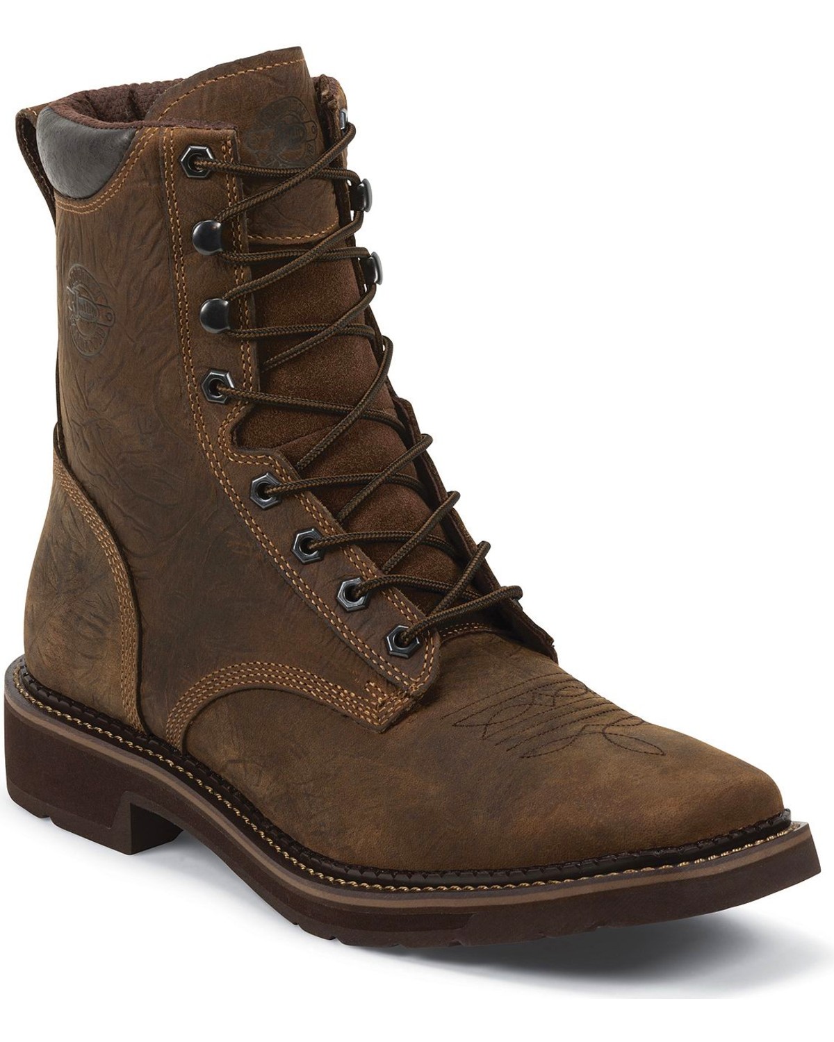 justin men's stampede waterproof work boots