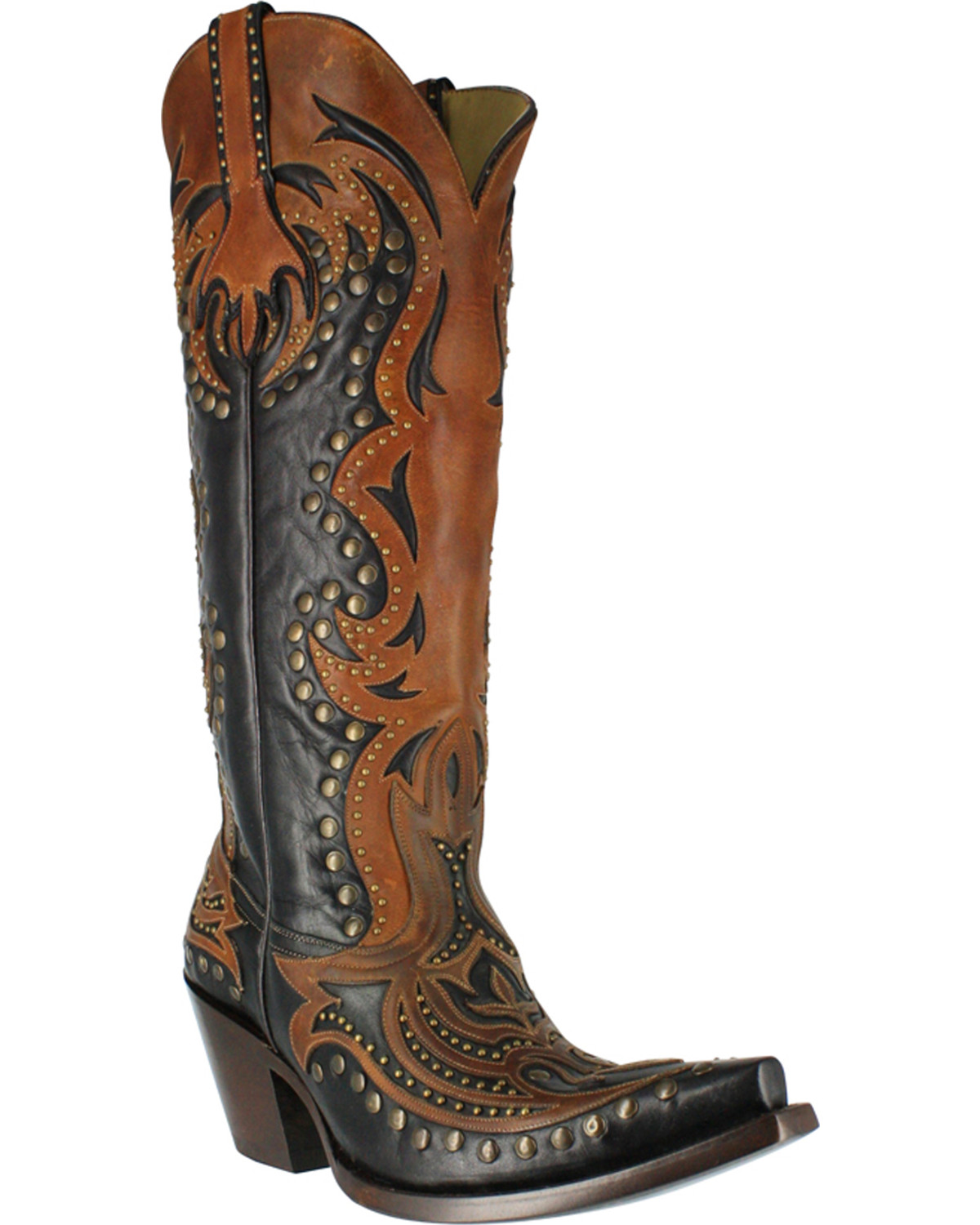 Corral Women's Tall Top Inlay and Stud Western Boots | Boot Barn