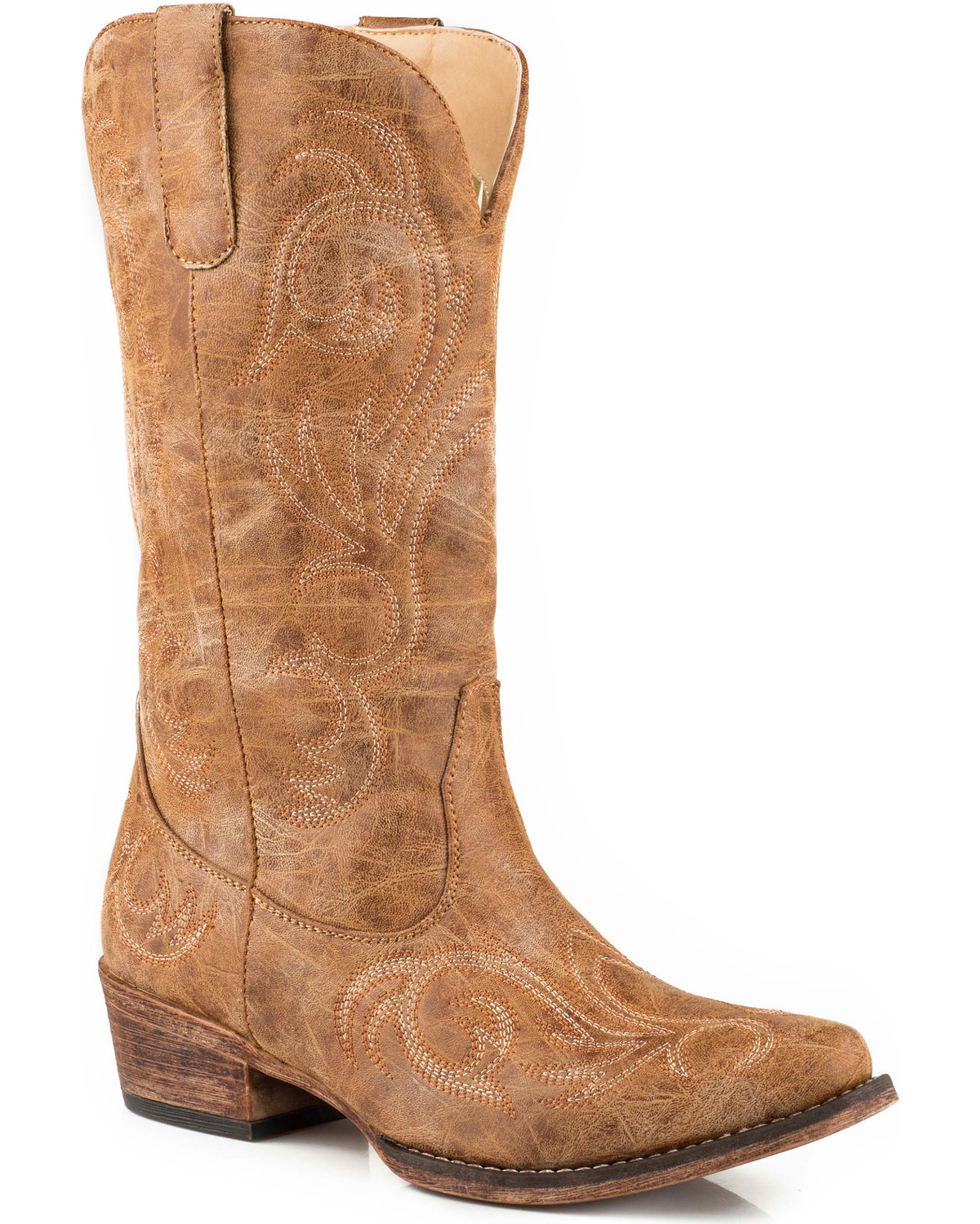 Roper Women's Tan Riley Vintage Western Boots Snip Toe Boot Barn