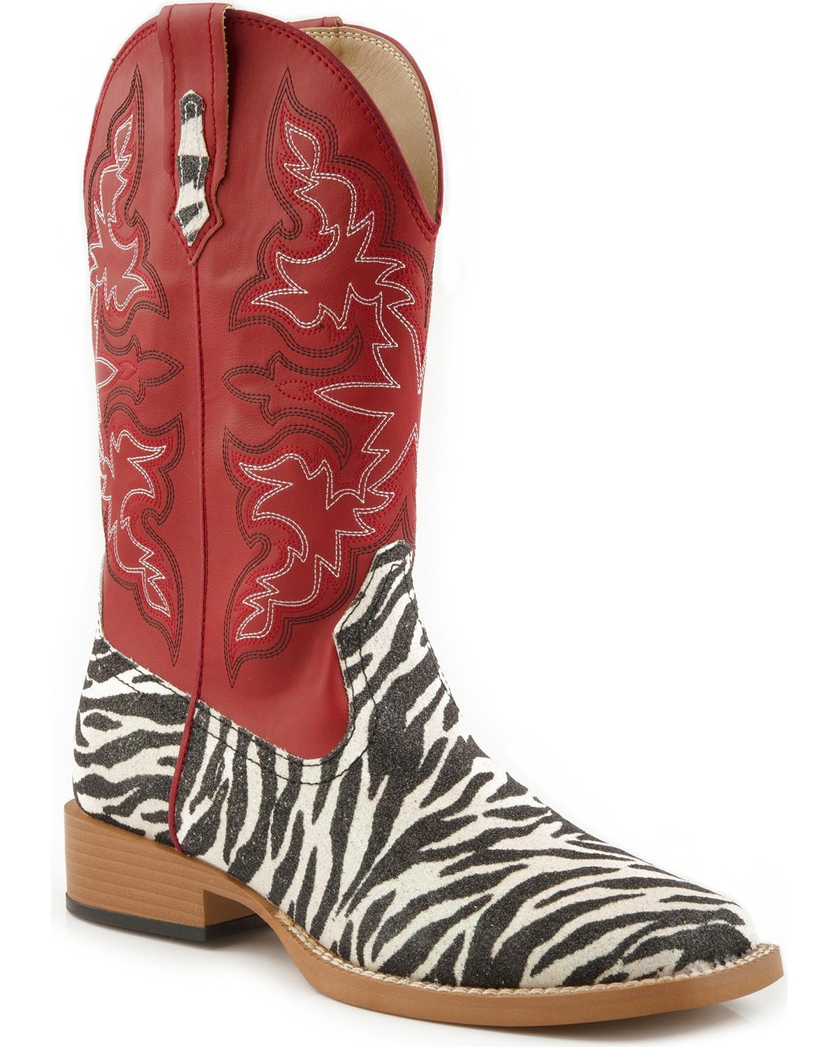 Roper Women's Glitter Zebra Western Boots Boot Barn