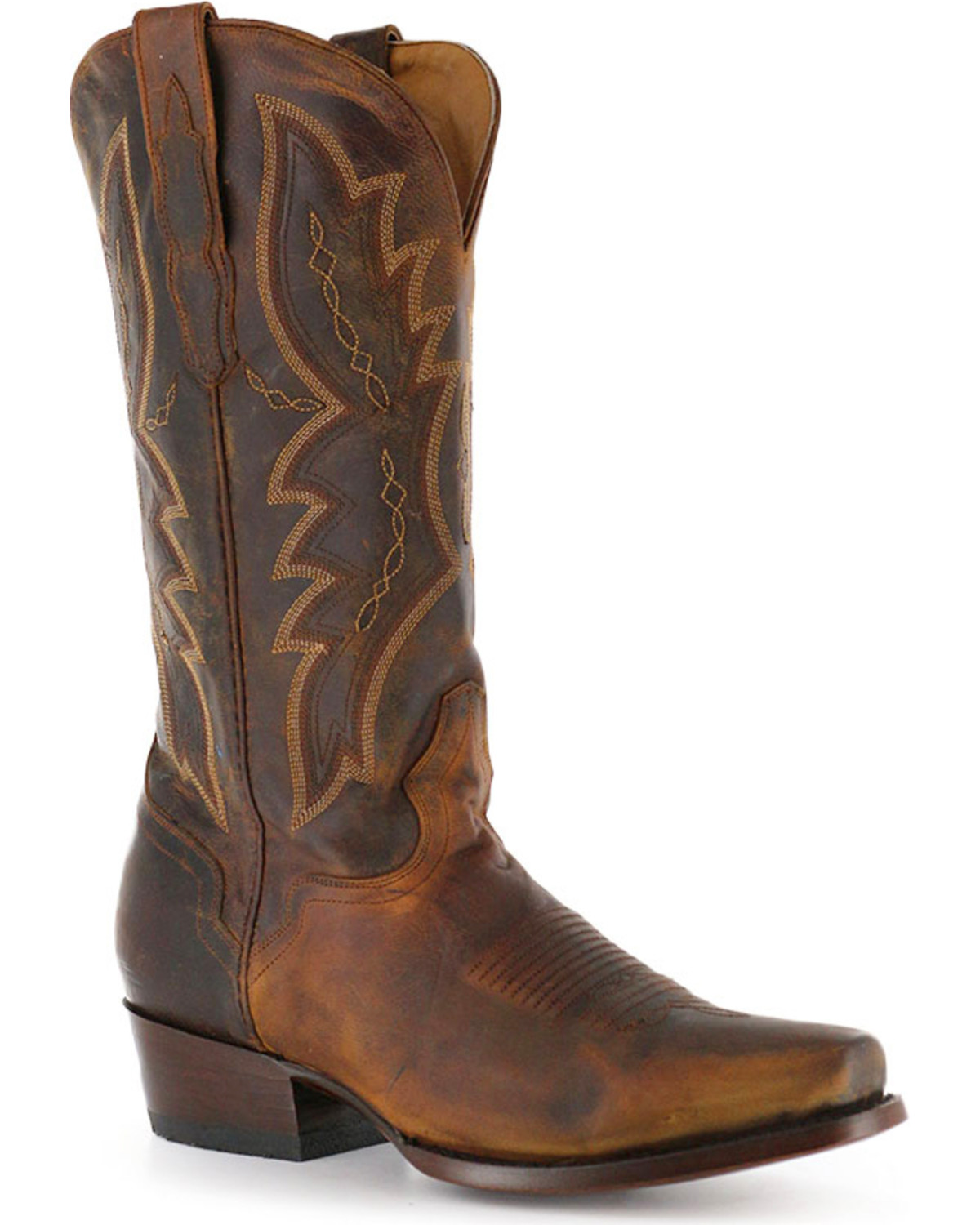 el dorado men's handmade western rattlesnake cowboy boots square toe