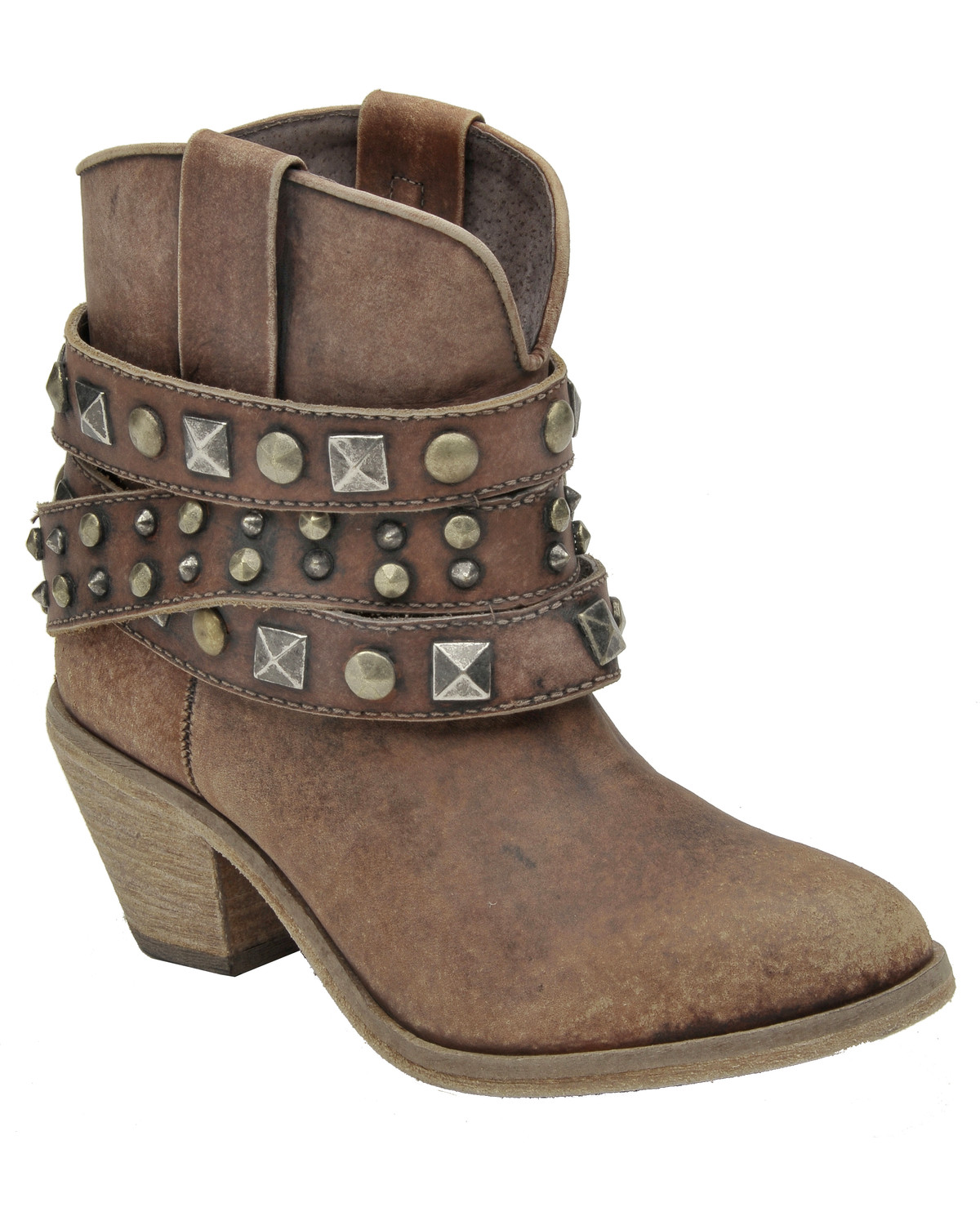 womens booties cognac