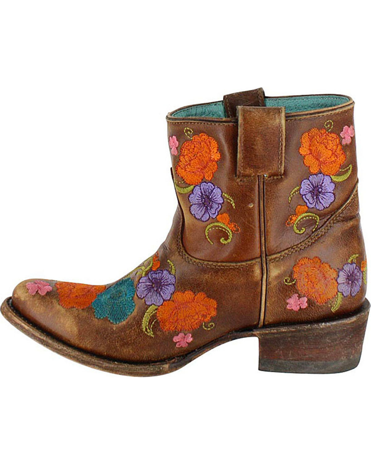Corral Women's Shorty Floral Embroidered Western Boots Boot Barn