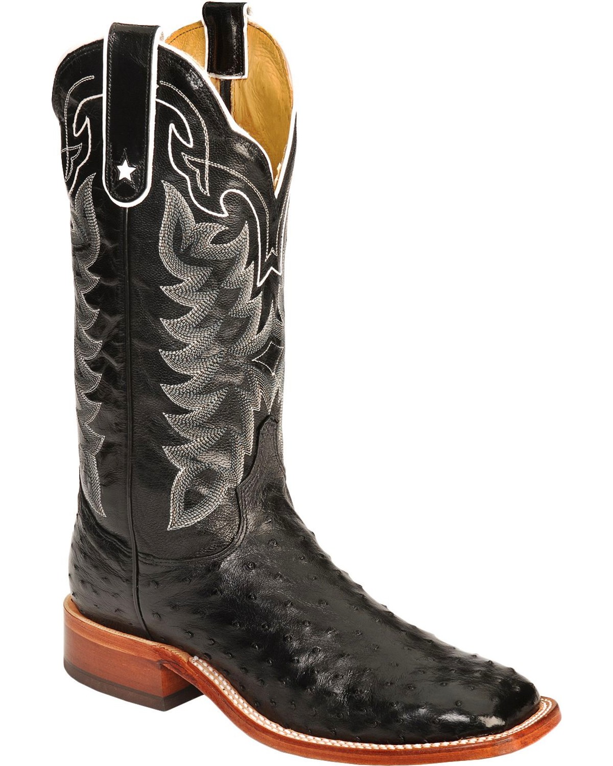 tony lama men's san saba full quill ostrich exotic boots