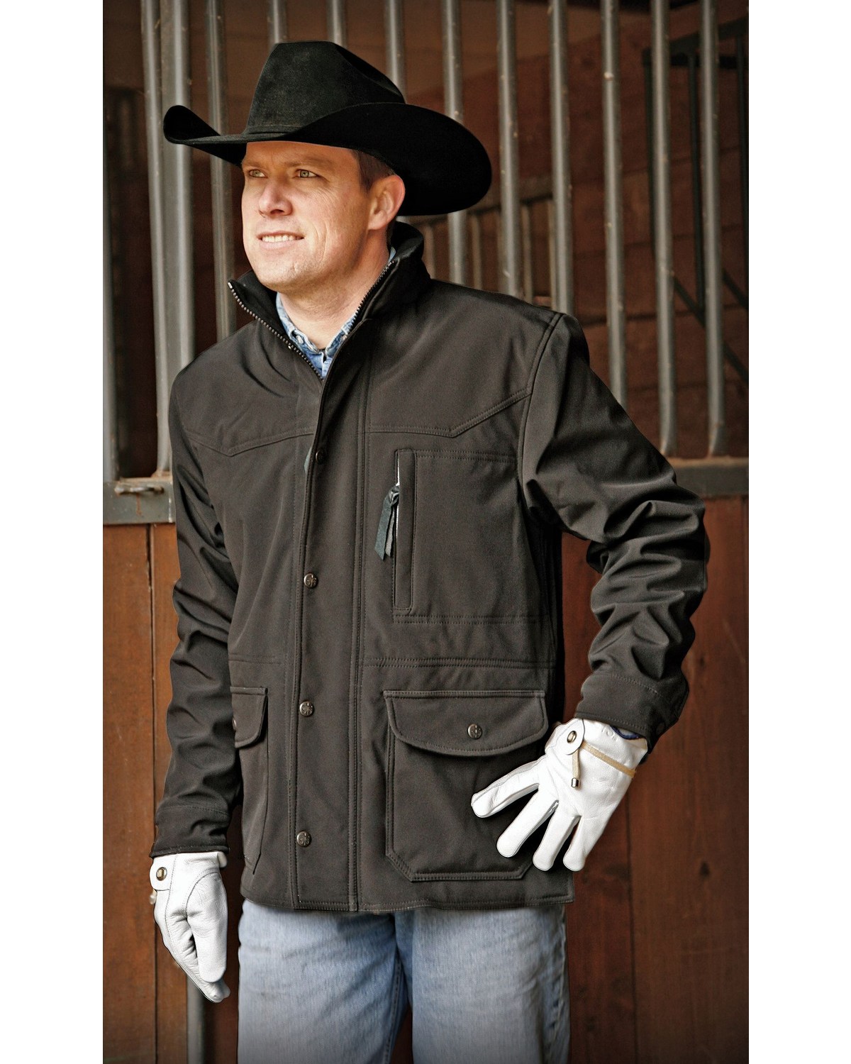 STS Ranchwear Men's Brazos Black Barn Jacket Boot Barn