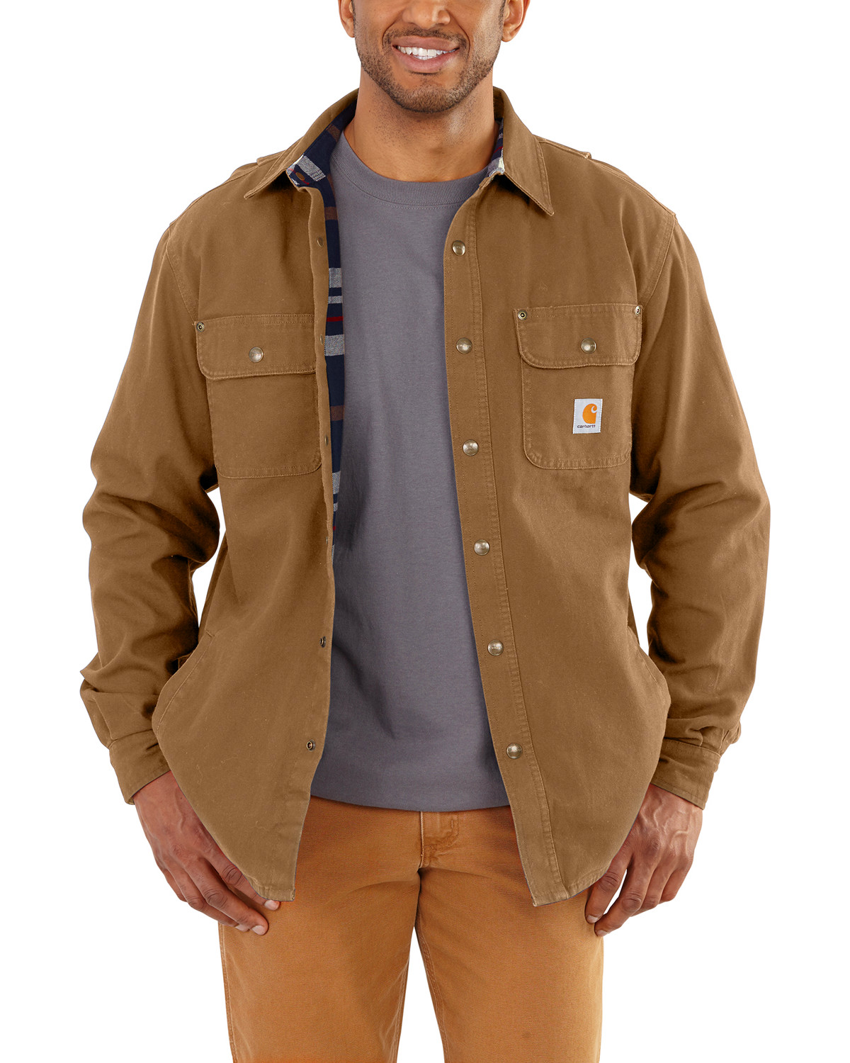 Carhartt Men's Weathered Canvas Shirt Jacket | Boot Barn