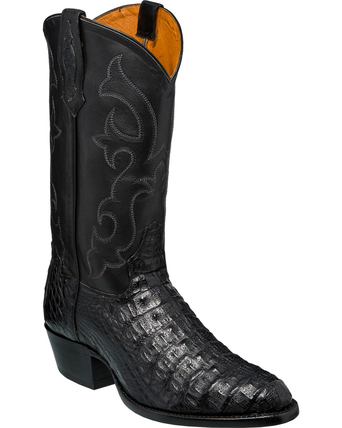 Tony Lama Men's Burkburnett Black Hornback Caiman Cowboy Boots - Medium Toe | Boot Barn