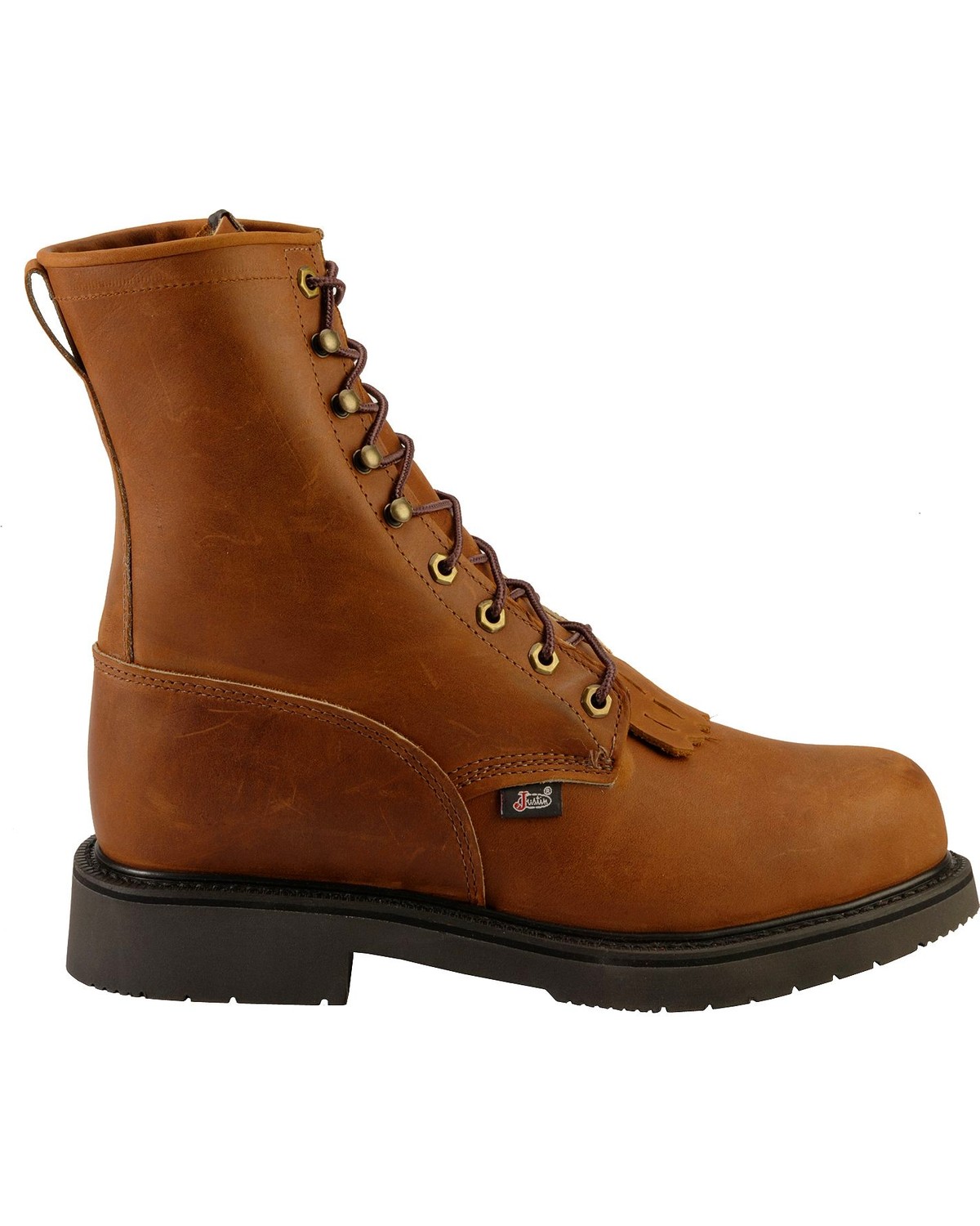 justin men's double comfort lacer work boots