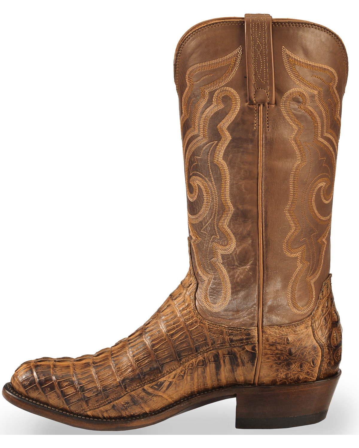 Lucchese Men's Handmade Tan Franklin Hornback Caiman Tail Boots - Medium Toe | Boot Barn
