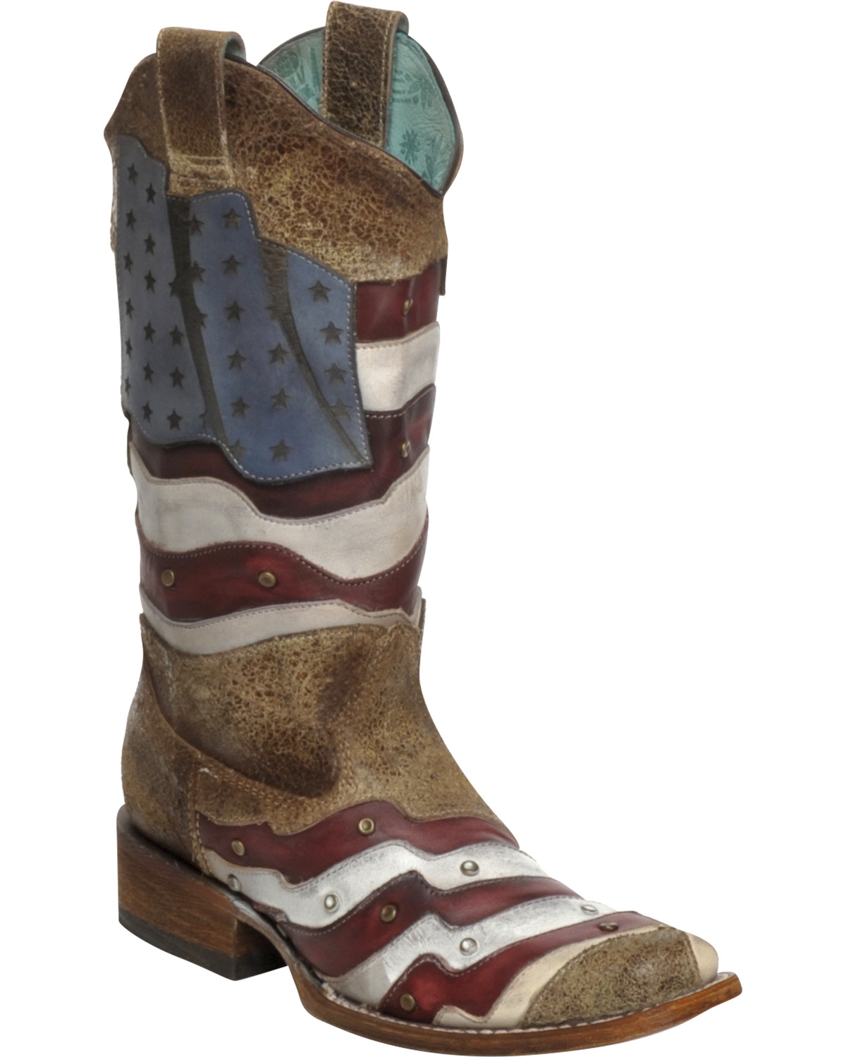 Corral Women's Laser-Cut American Flag Studded Western Boots | Boot Barn