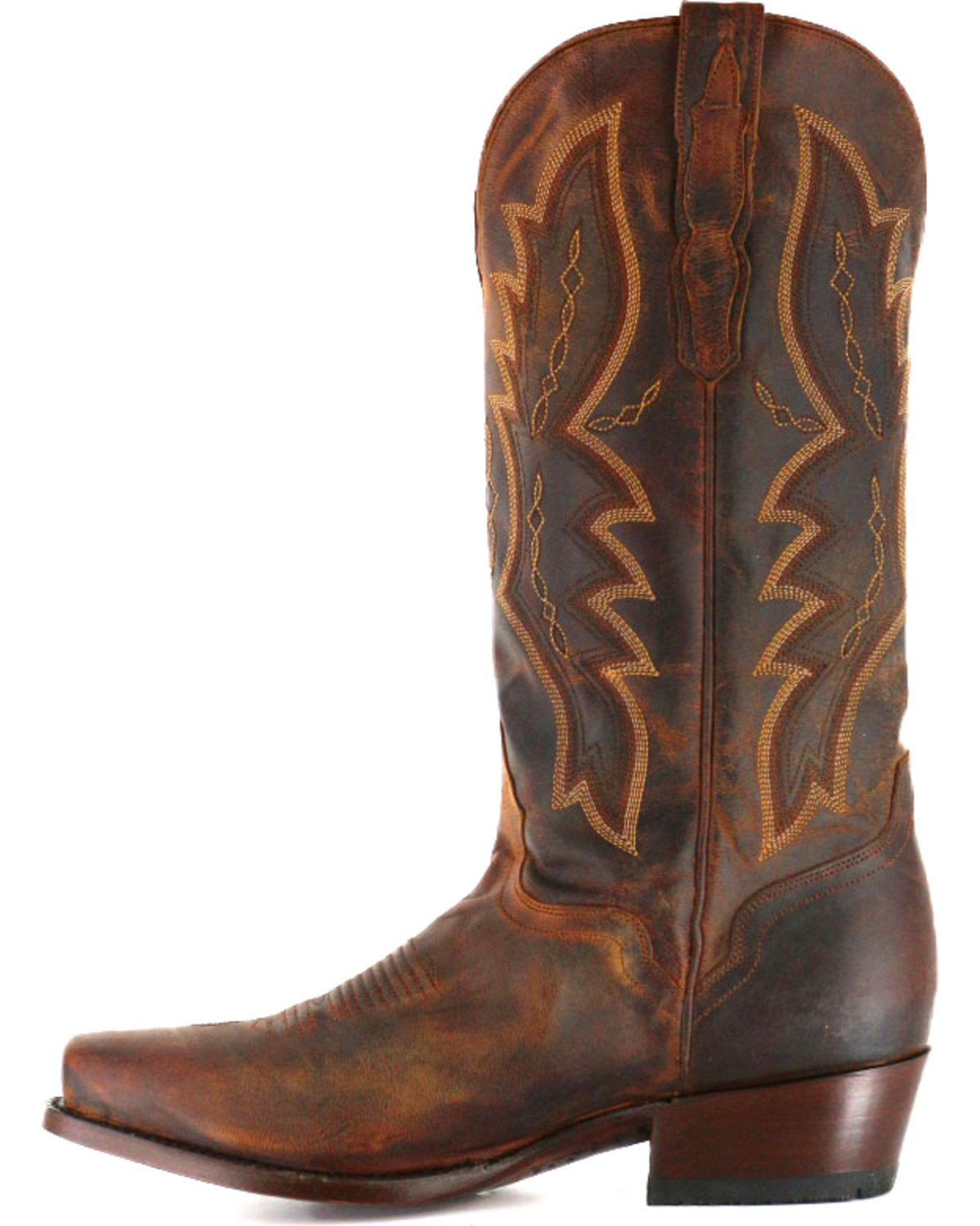 el dorado men's handmade western rattlesnake cowboy boots square toe