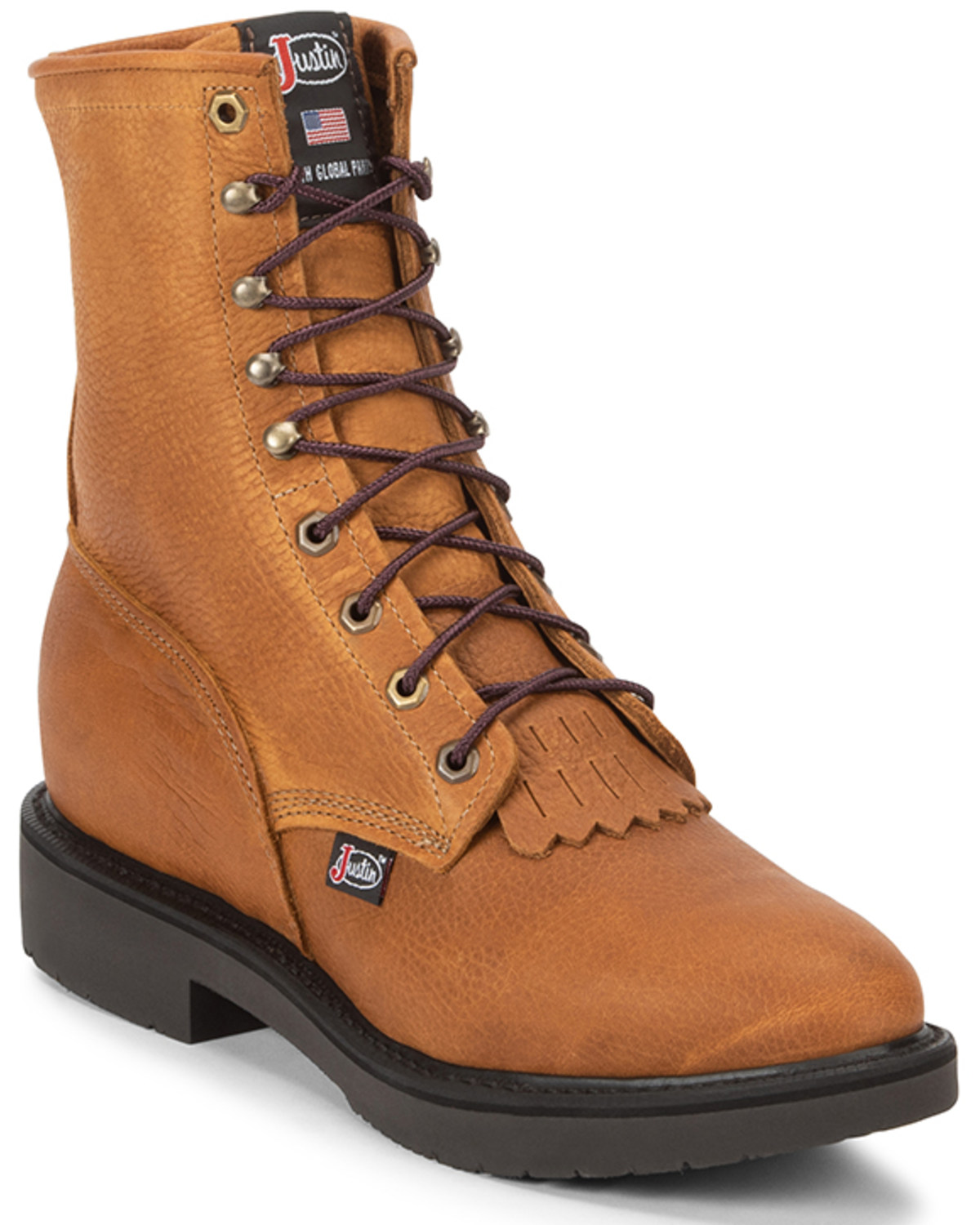 justin men's lace up boots