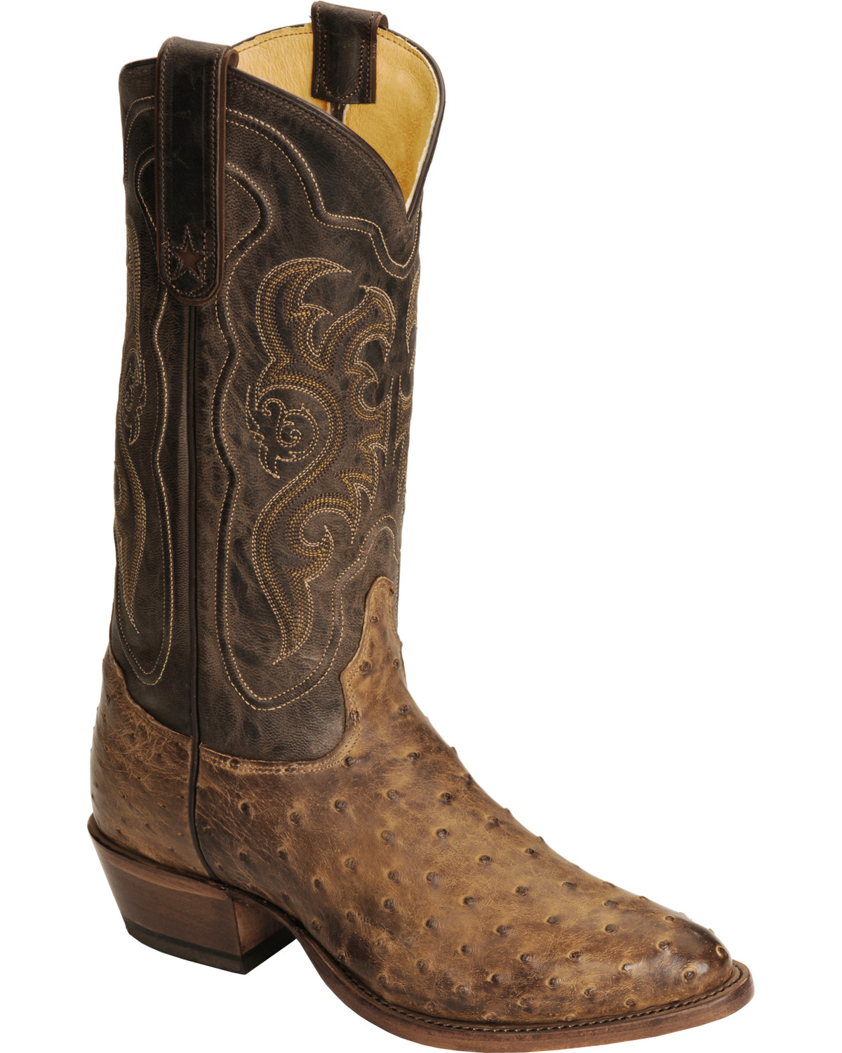 tony lama full quill ostrich round toe
