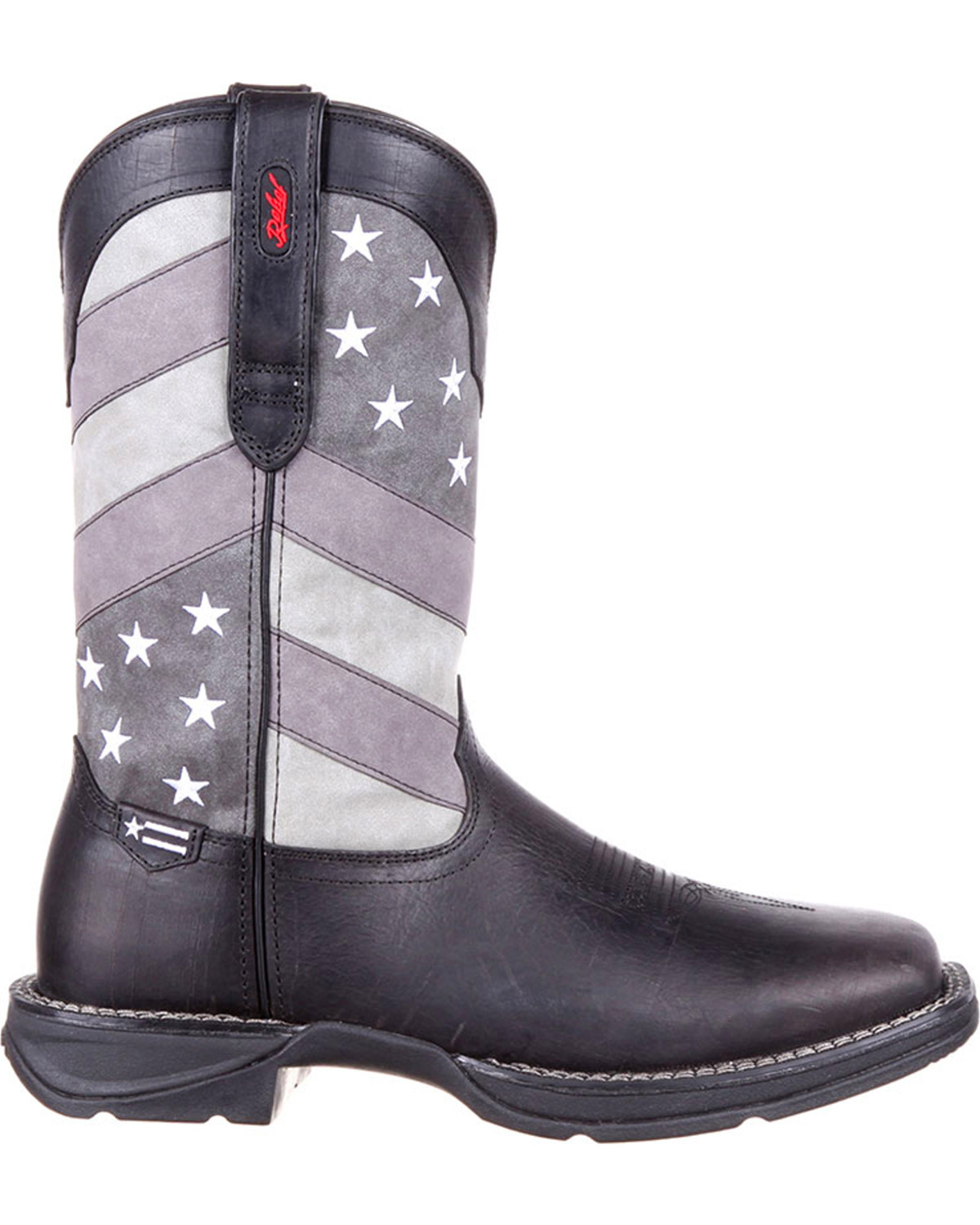 men's rebel distressed flag embroidery western boots