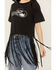 Image #3 - Rock & Roll Denim Women's Hat Short Sleeve Fringe Graphic Tee, Black, hi-res