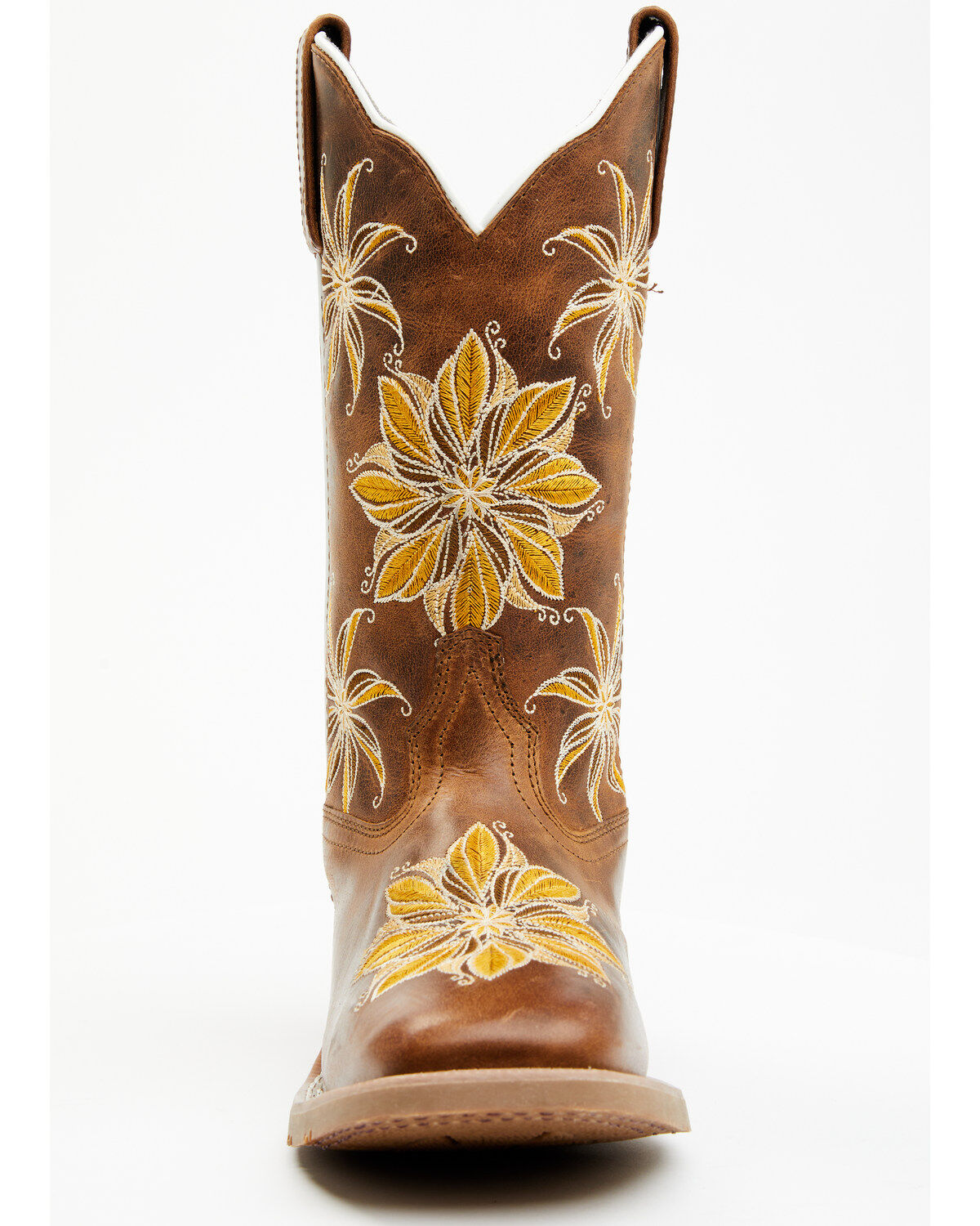 Image #4 - Laredo Women's Melrose Floral Western Boots - Broad Square Toe, Tan, hi-res