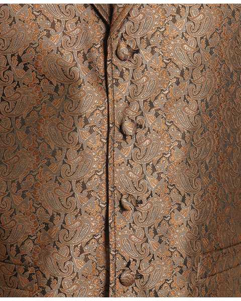 Image #2 - Rangewear by Scully Notched Lapel Paisley Print Vest - Big & Tall, Brown, hi-res