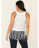 Image #4 - Shyanne Women's I Love America Graphic Fringe Hem Tank Top, White, hi-res