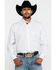 Resistol Men's White Stuart Geo Print Long Sleeve Western Shirt , White, hi-res