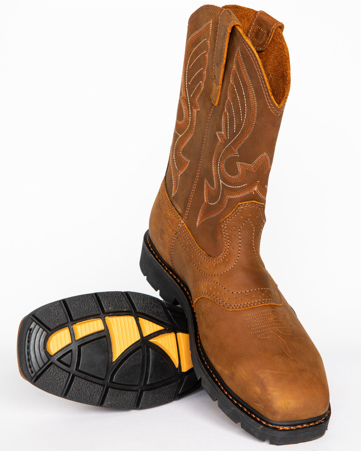 Image #8 - Cody James® Men's Broad Square Composite Toe Western Work Boots, Brown, hi-res