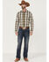 Image #2 - Gibson Men's Station Plaid Long Sleeve Button-Down Western Shirt, Navy, hi-res