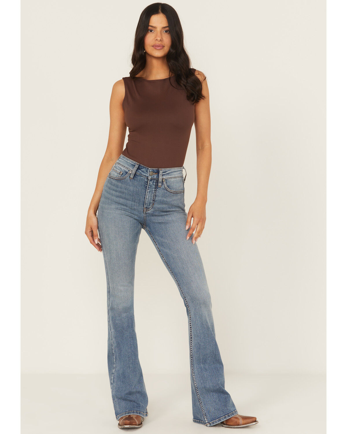 Product Name:  Idyllwind Women's Legend High Rise Coated Bootcut Lace-Up Detail Super Stretch Jeans