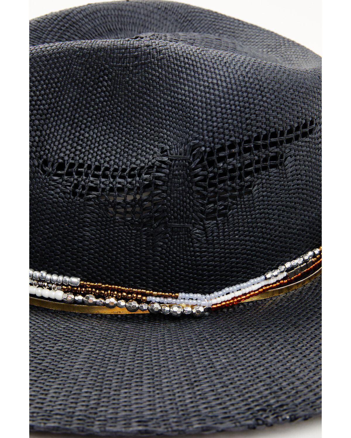 Image #2 - Shyanne Women's Andalusian Straw Western Fashion Hat, Navy, hi-res