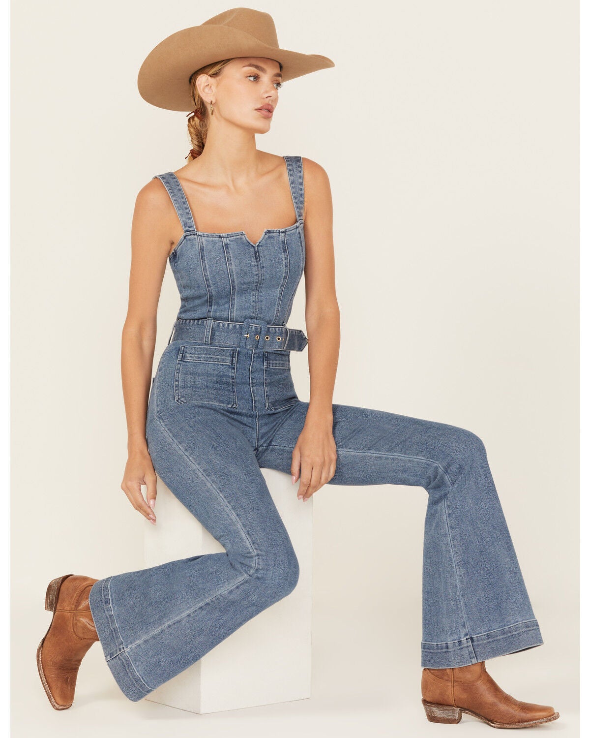 Show Me Your Mumu Women's Denim Jumpsuit, Blue, hi-res