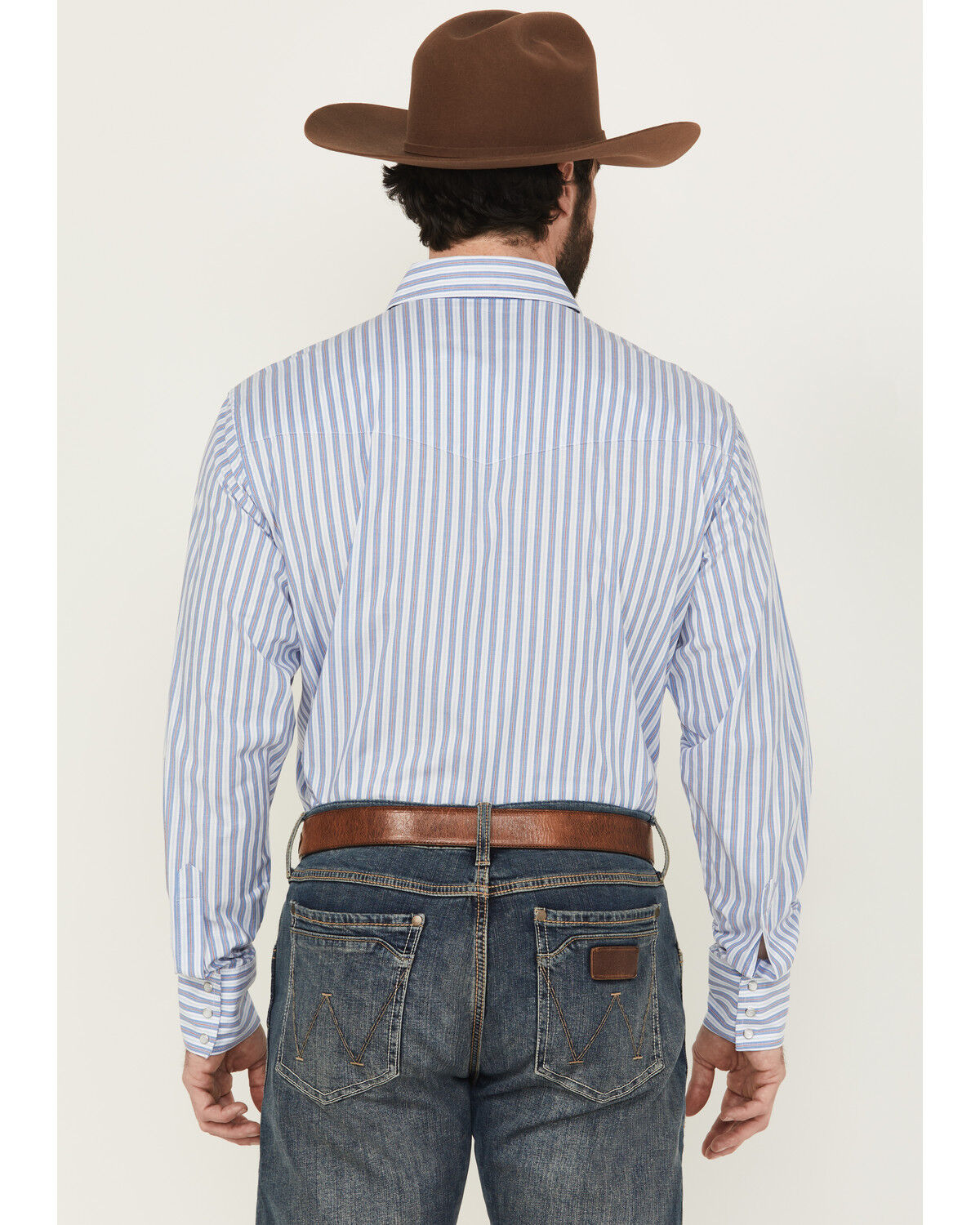Product Name:  Wrangler Men's Striped Print Long Sleeve Snap Stretch Western Print