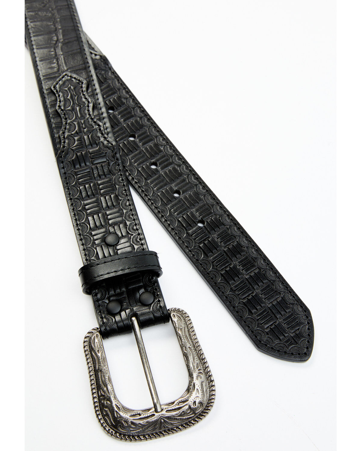 Image #2 - Cody James Men's Checkered Billets Alligator Print Leather Belt, Black, hi-res