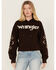 Image #1 - Wrangler Retro Women's Southwestern Sleeve Logo Hoodie, , hi-res