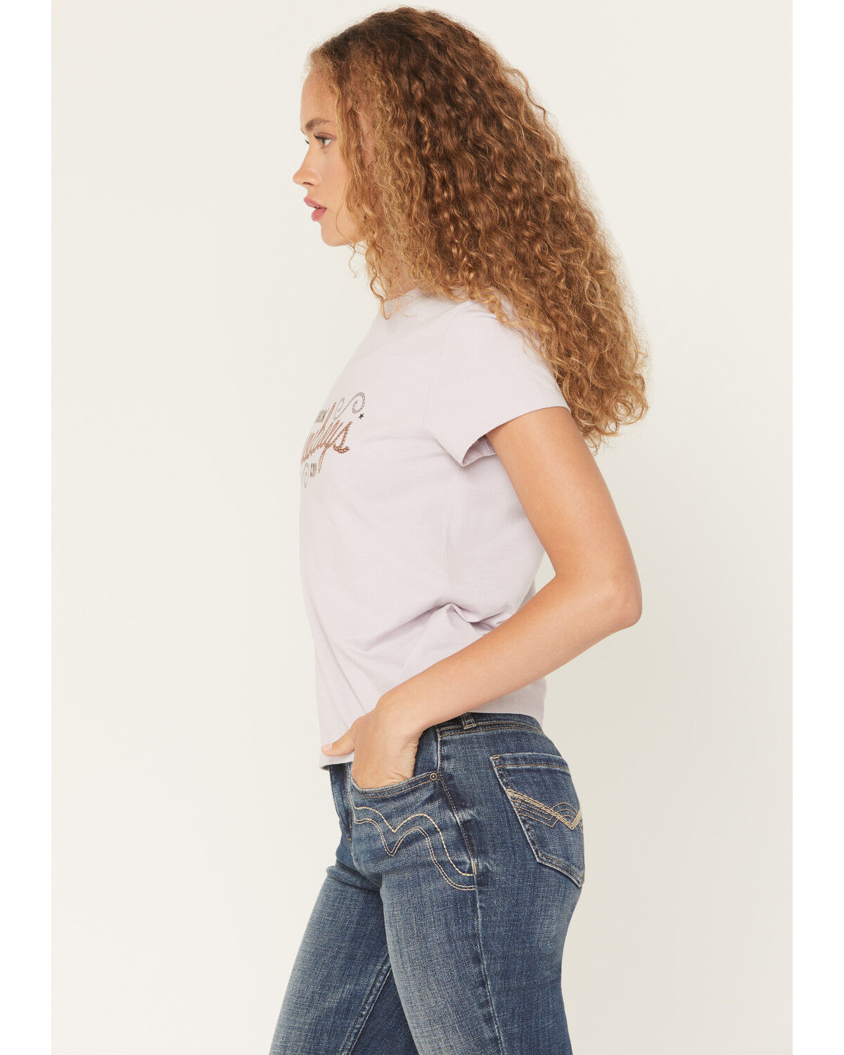 Image #2 - Idyllwind Women's Makin' Cowboys Cry Short Sleeve Graphic Baby Tee, Lilac, hi-res
