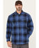 Image #1 - Hawx Men's Ainsley Plaid Print Long Sleeve Snap Polar Fleece Shirt Jacket, Navy, hi-res